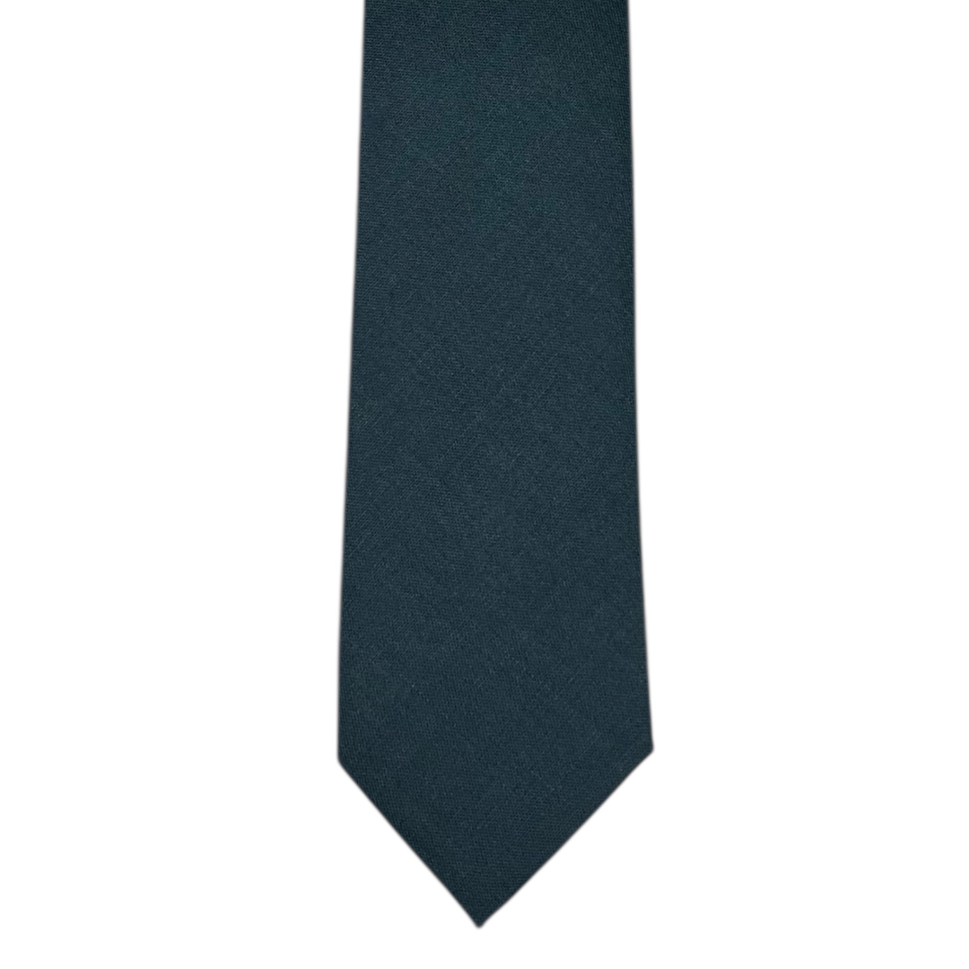 Tie - Spruce Green Plainweave Wool
