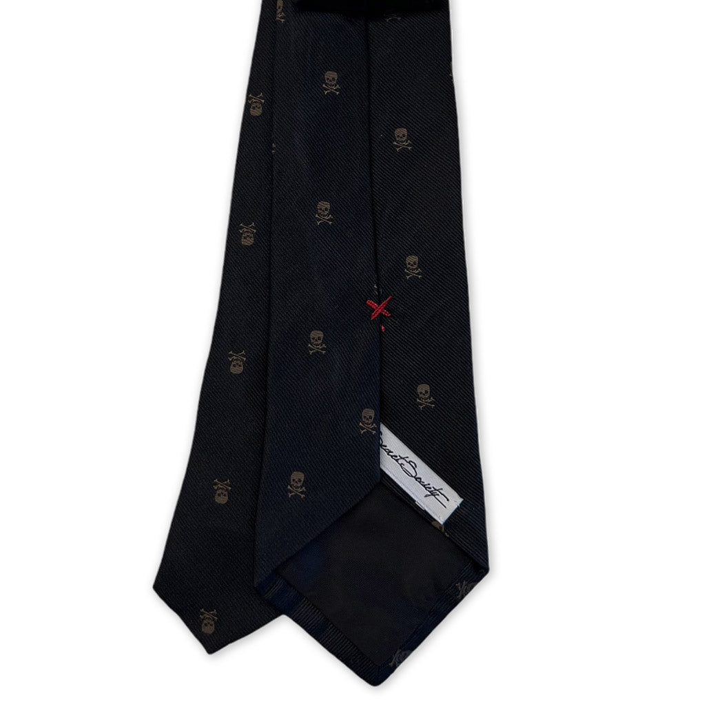 Tie - Black and Gold Skull