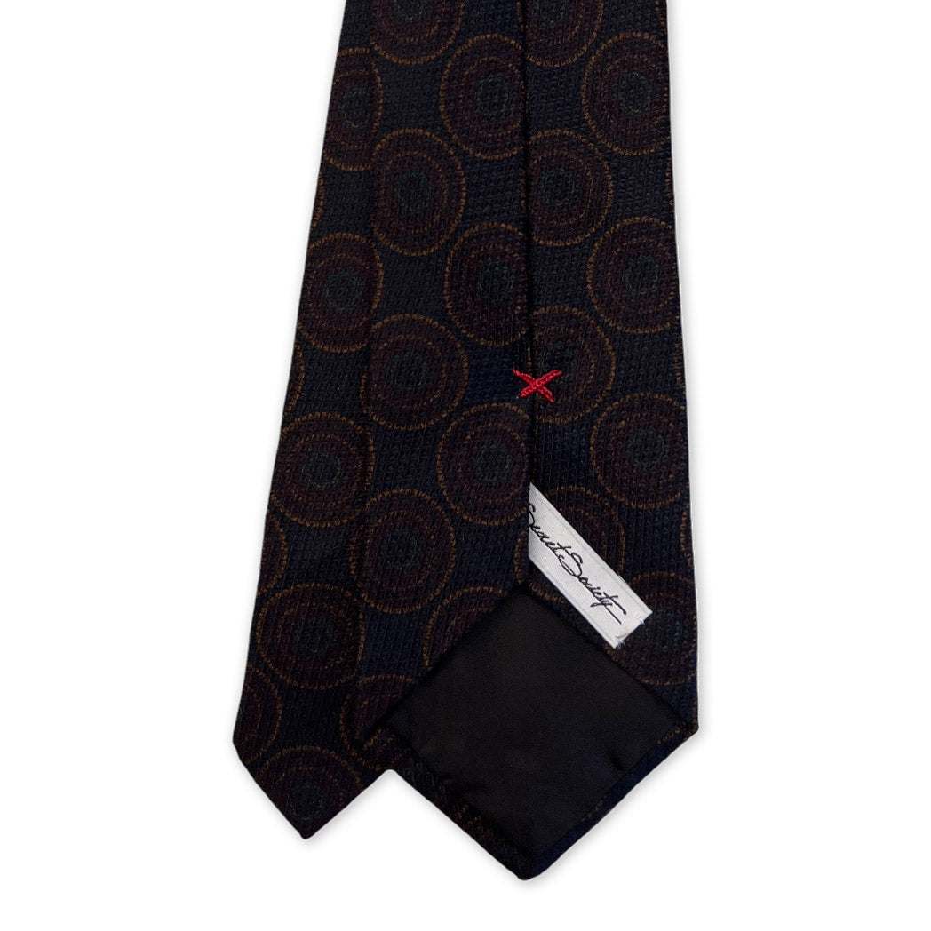 Tie - Navy and Gold Grenadine Medallion