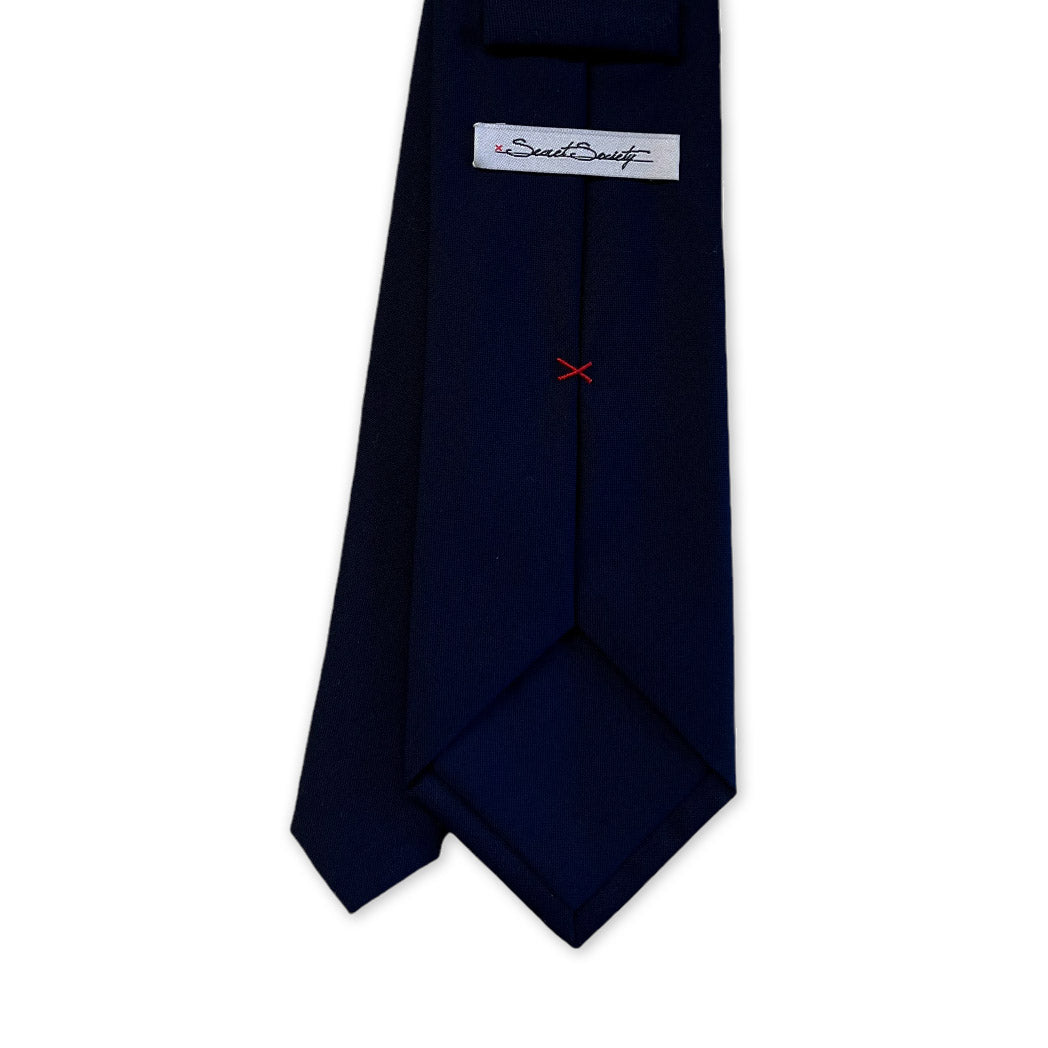 Tie - Navy Wool Plainweave