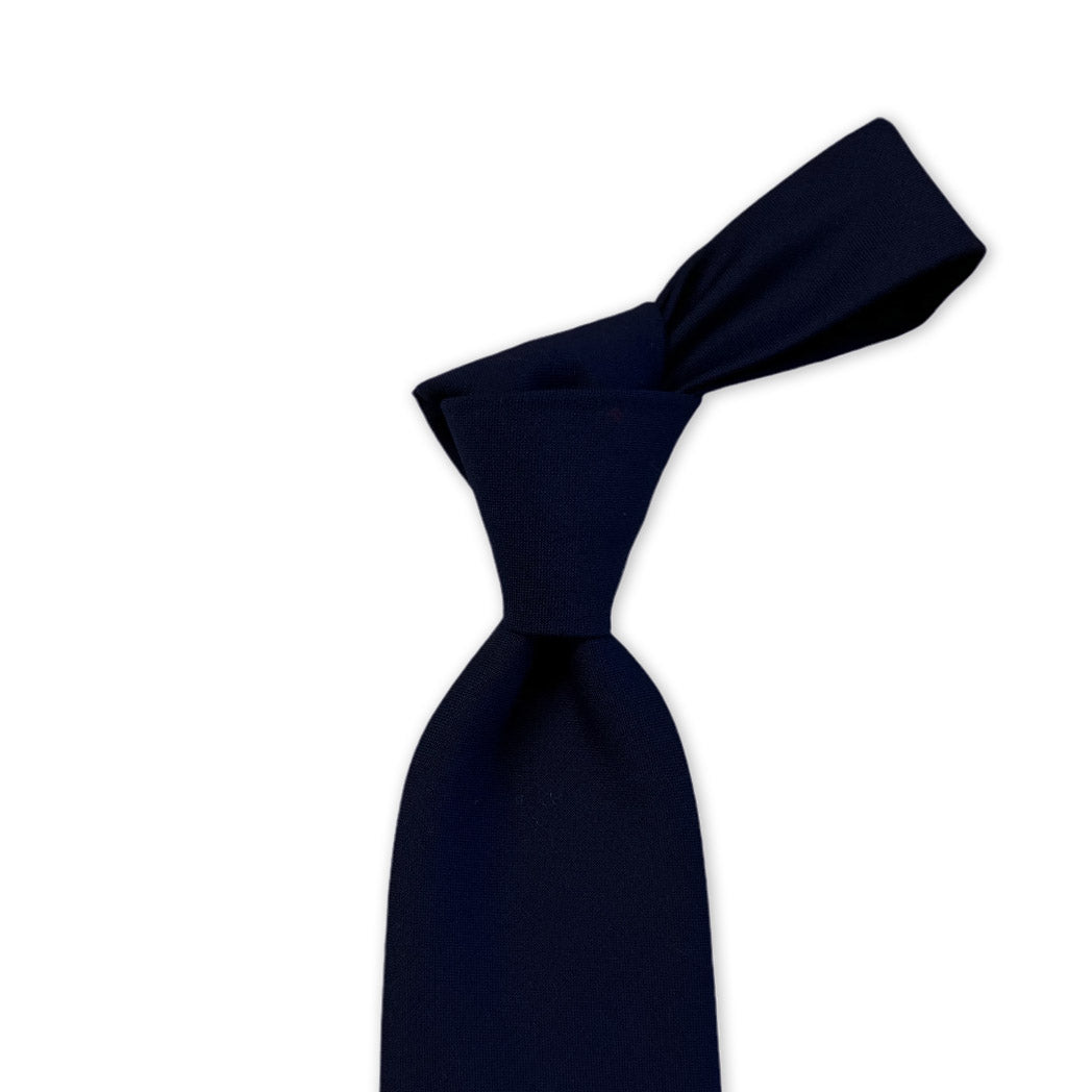 Tie - Navy Wool Plainweave