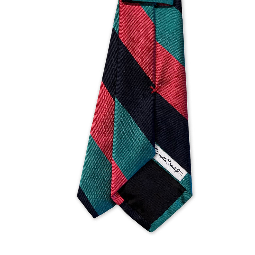 Tie - Navy, Pink, and Turquoise Block Stripe