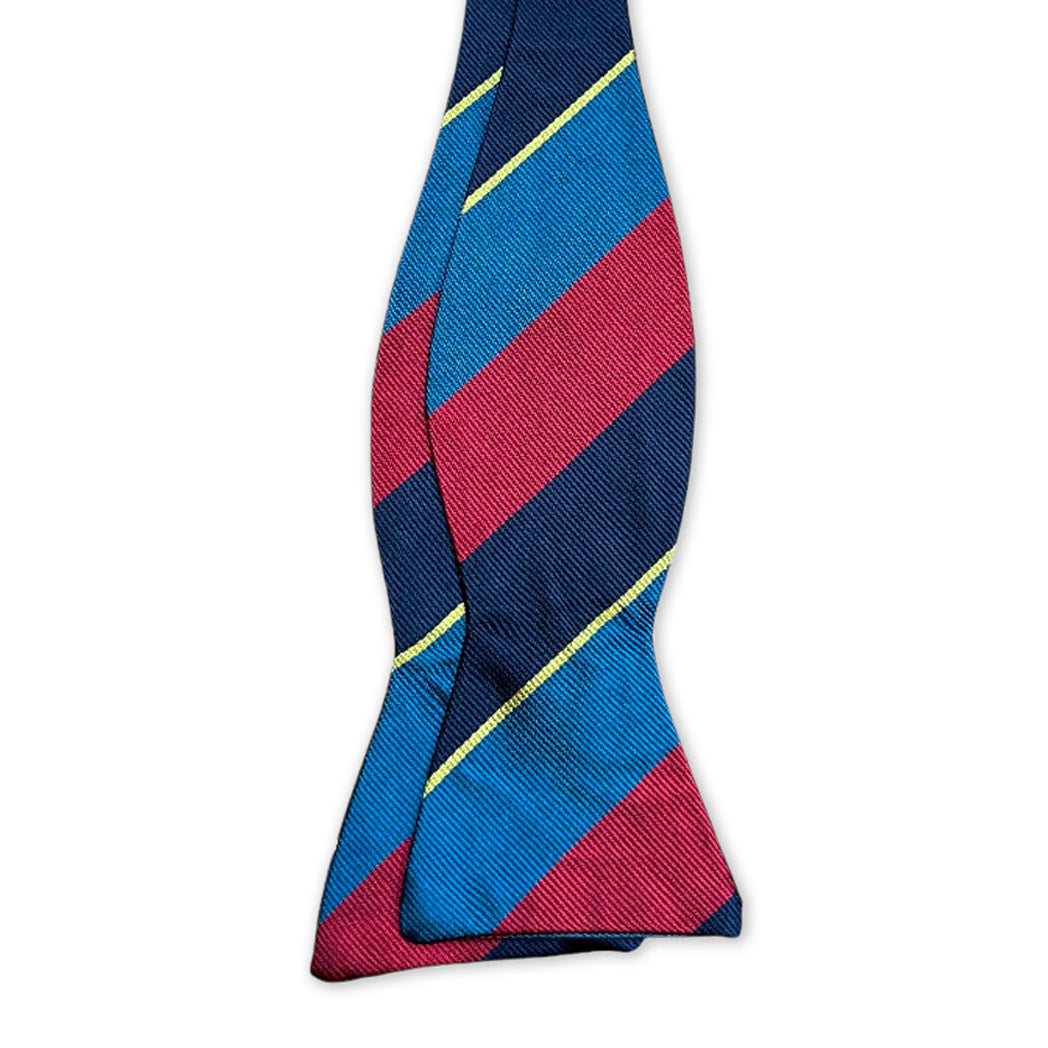 Bow Tie - Red, Navy, Yellow, Teal Stripe