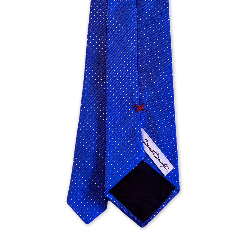 Narrow Tie - Blue w/ White Pin Dot