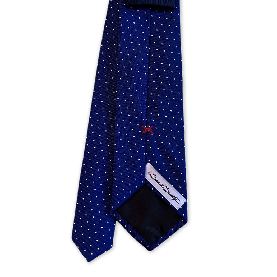Narrow Tie - Navy w/ White Pin Dot