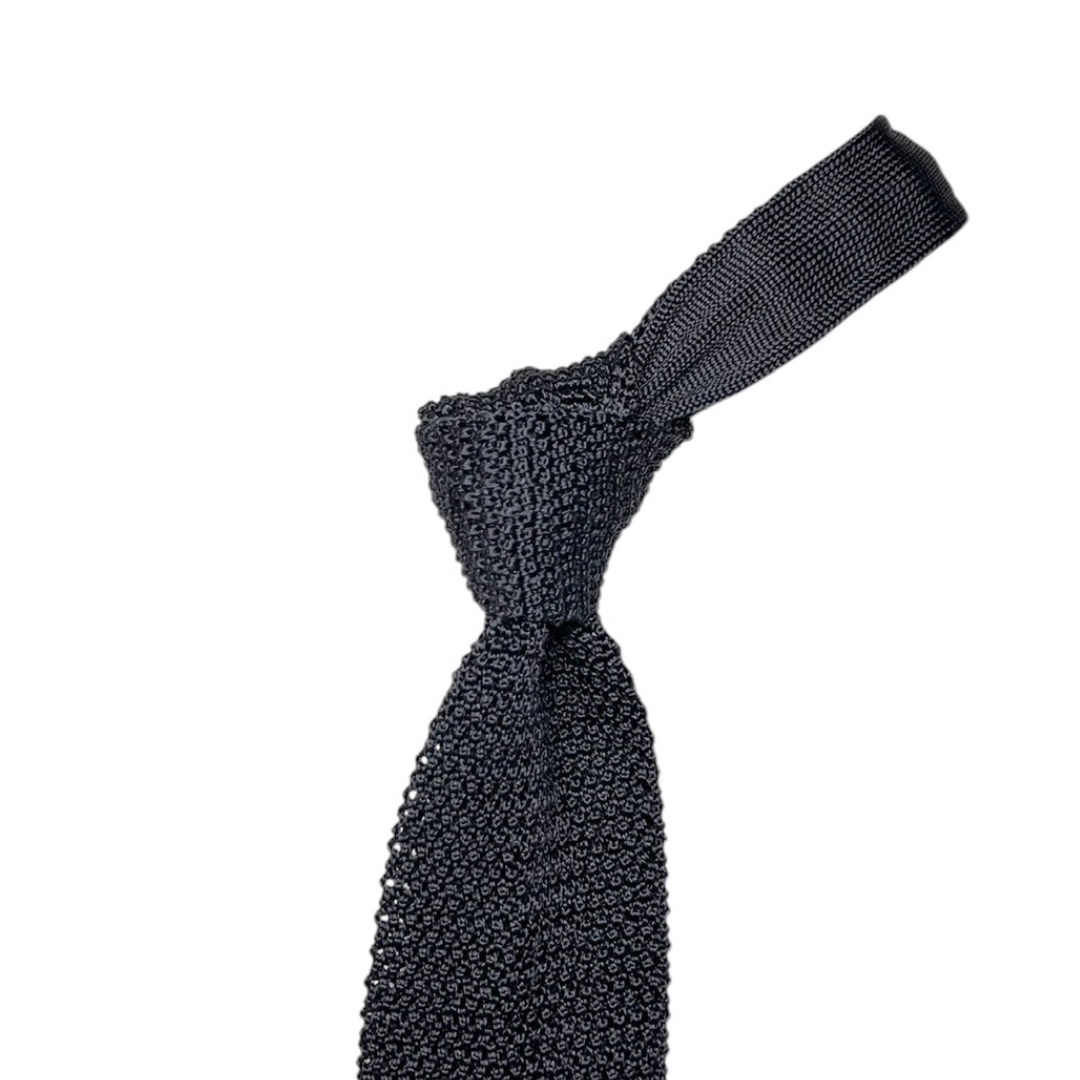 Silk Knit Tie - Smoke