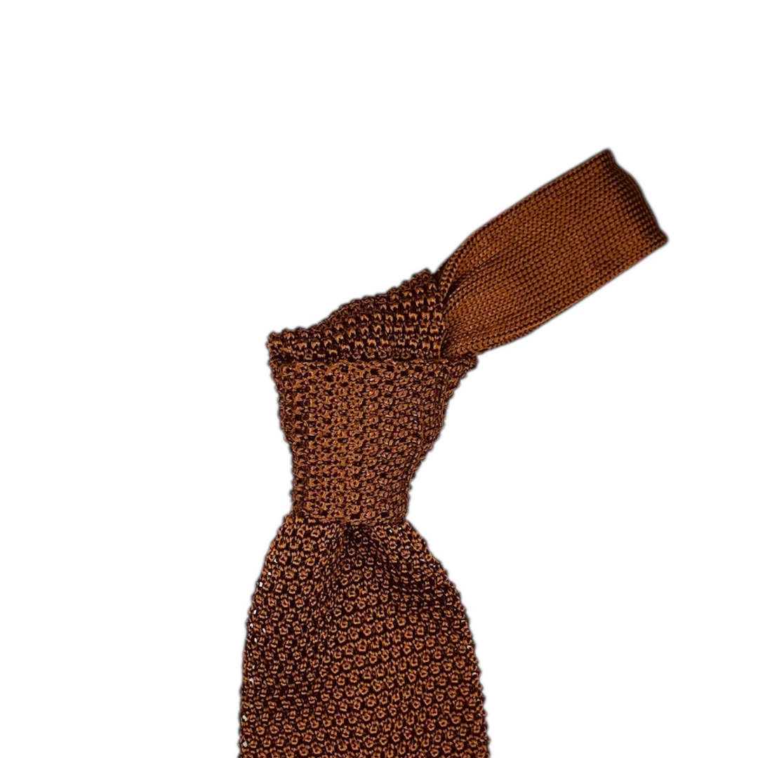 Silk Knit Tie - Tobacco