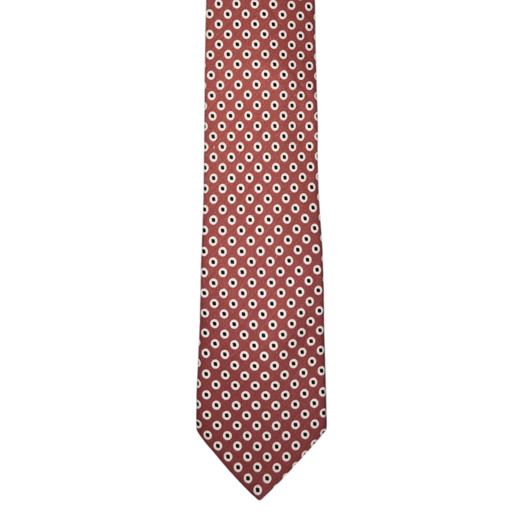 Tie - Dusty Pink w/ White Circles