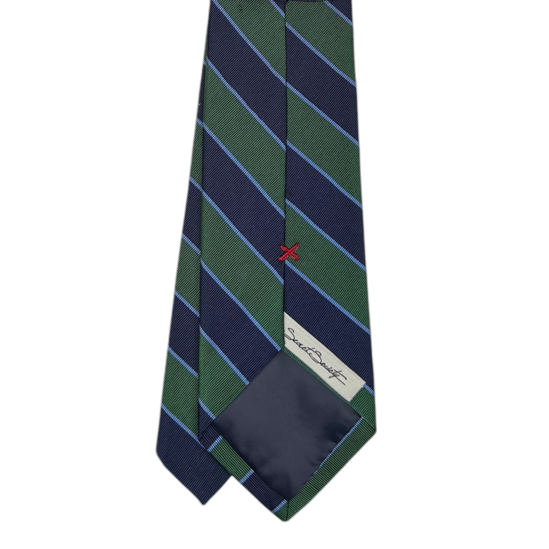 Tie - Green w/ Navy Sky Stripe
