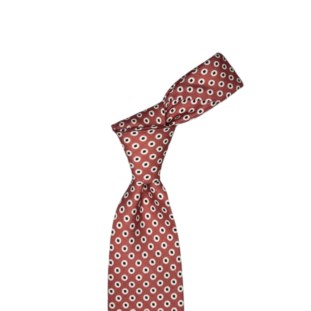 Tie - Dusty Pink w/ White Circles