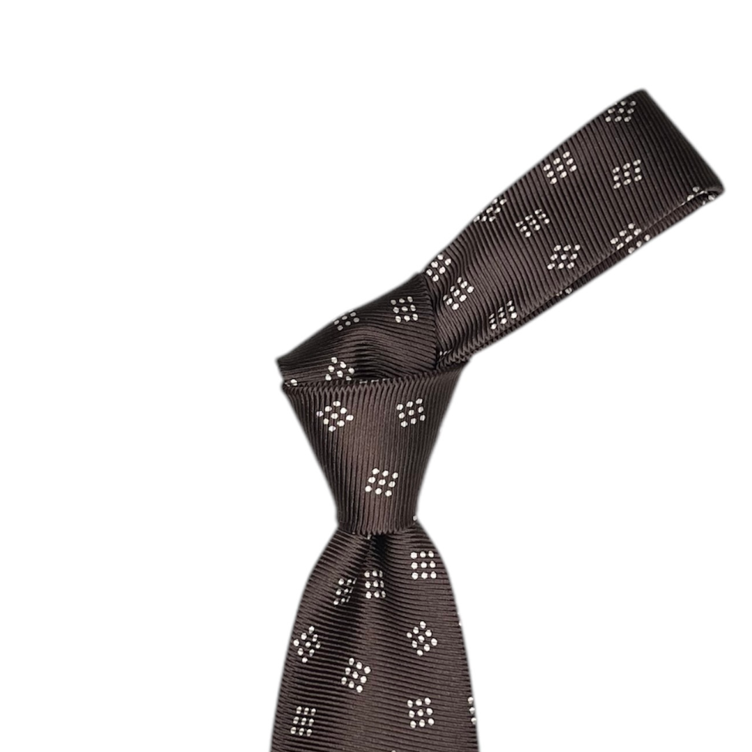 Tie - Brown w/ Bone 9-Dot
