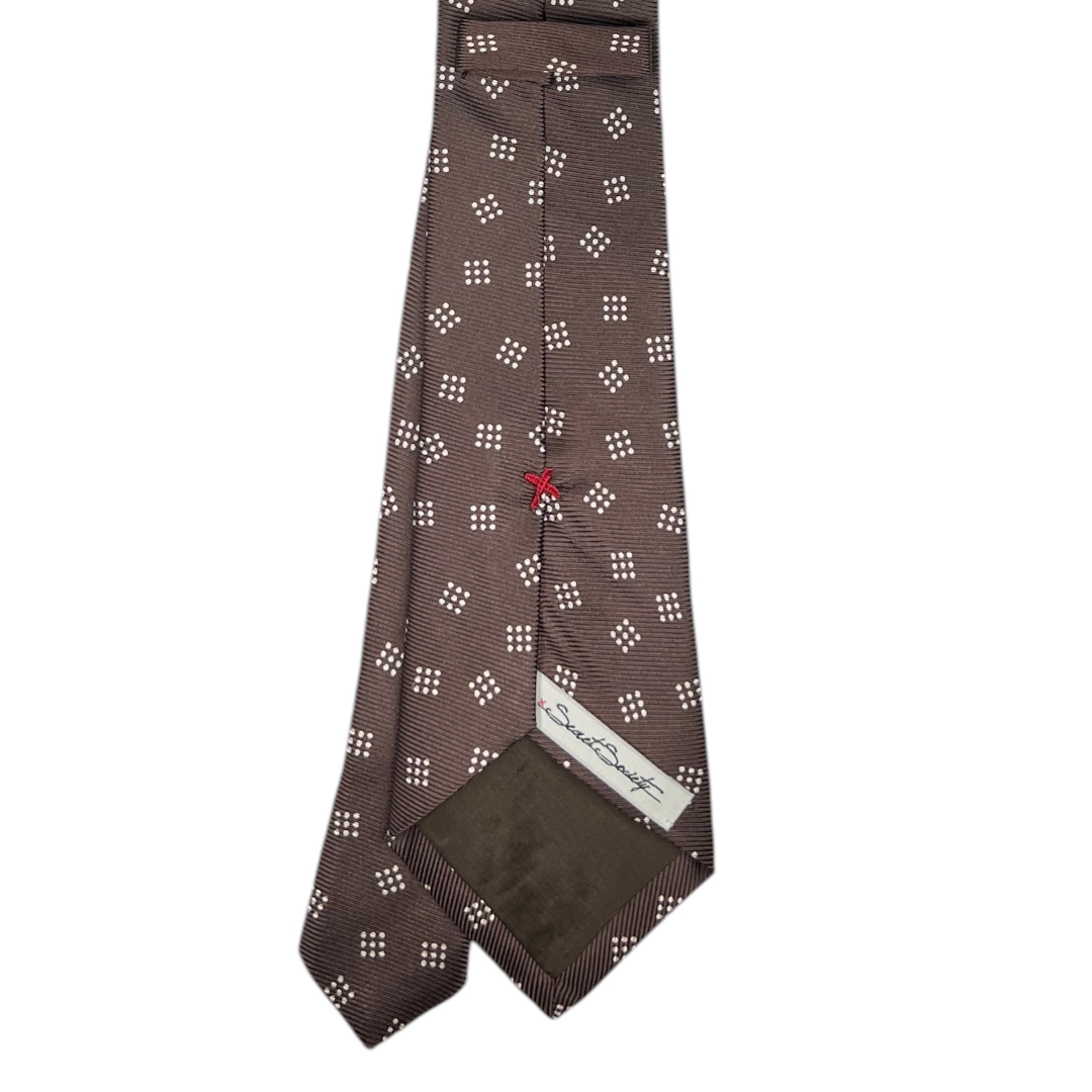 Tie - Brown w/ Bone 9-Dot