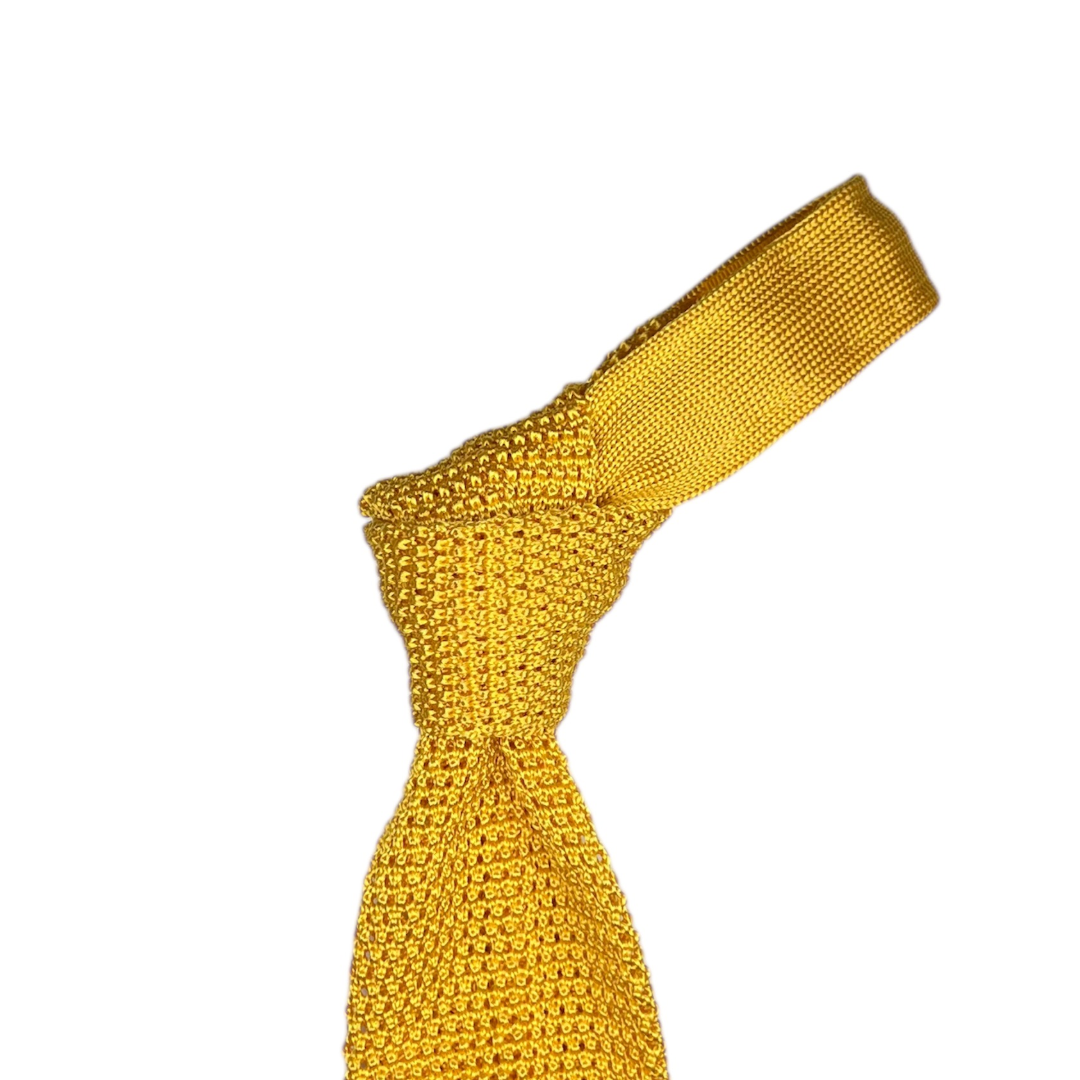 Silk Knit Tie - Old Gold