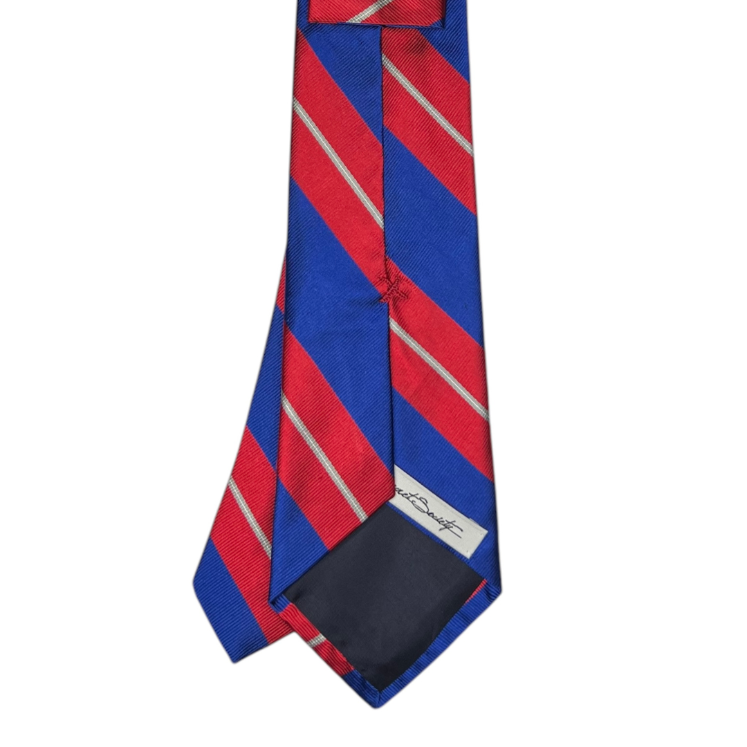 Tie - Red Blue and Gray Rep Stripe
