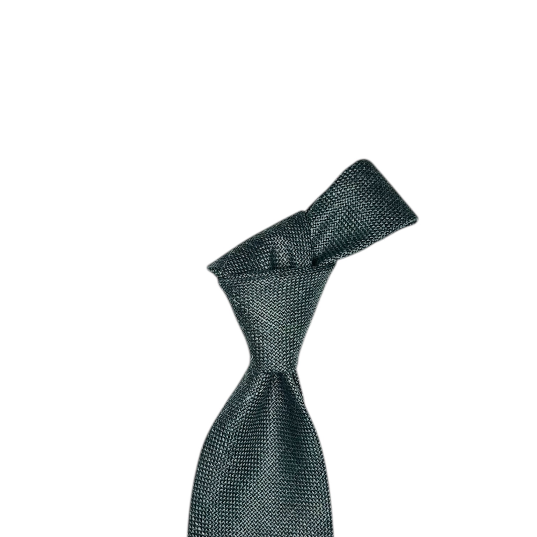 Tie - Melange Green Wool, Silk, Linen