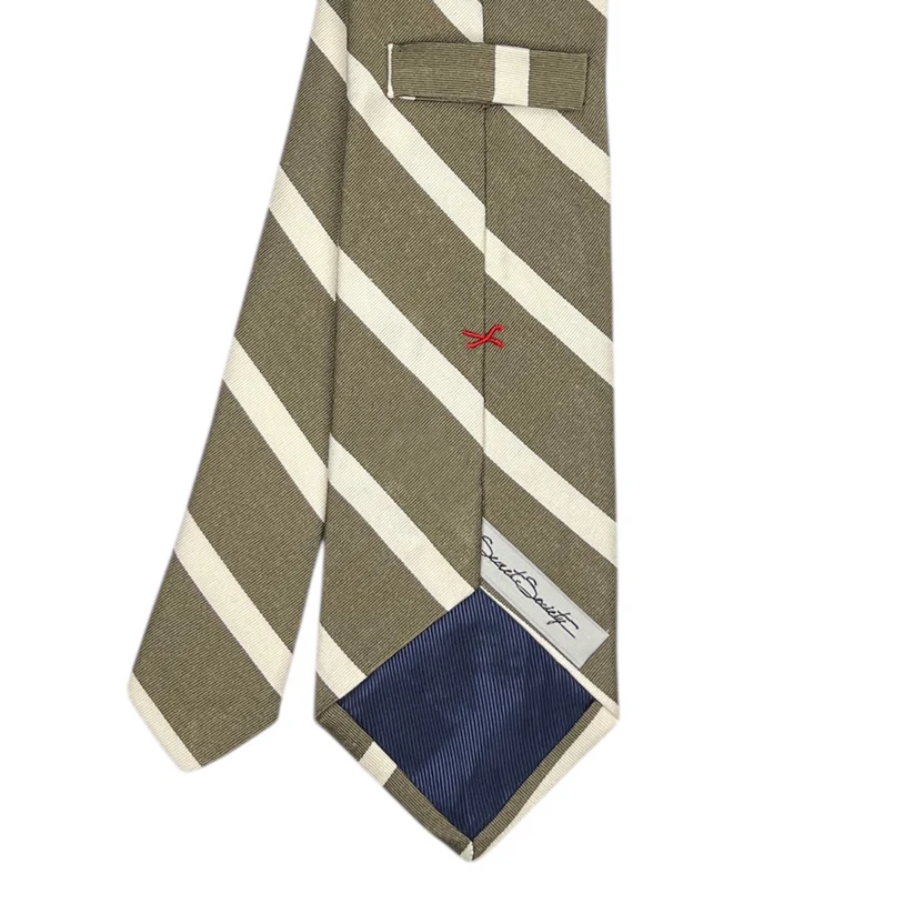 Tie - Khaki and Jute Repp Stripe