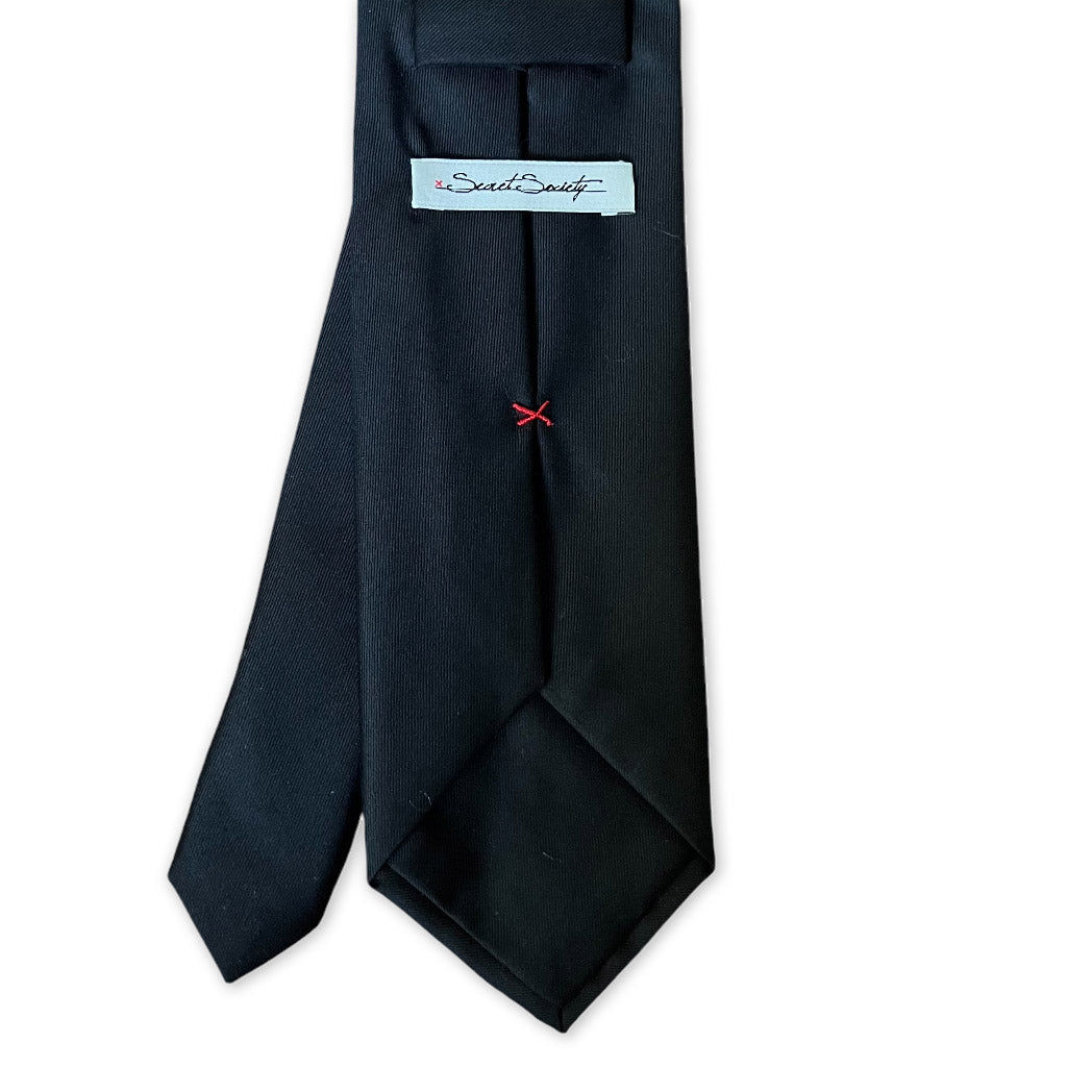 Tie - Black Lightweight Wool
