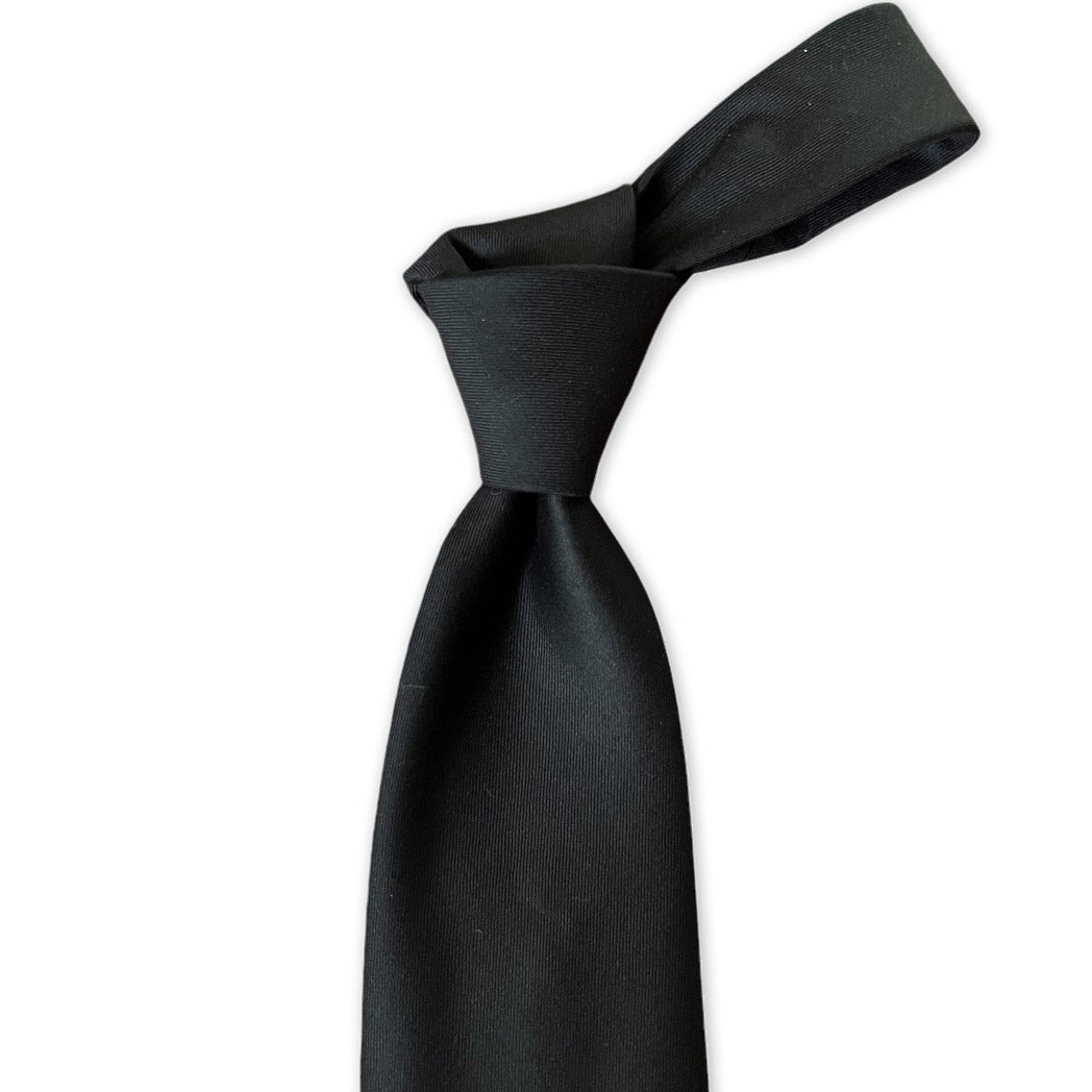Tie - Black Lightweight Wool