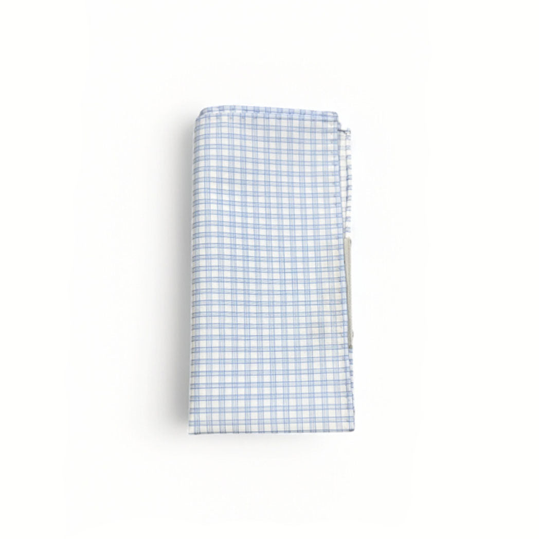 Pocket Square - Blue Triple Graph Check