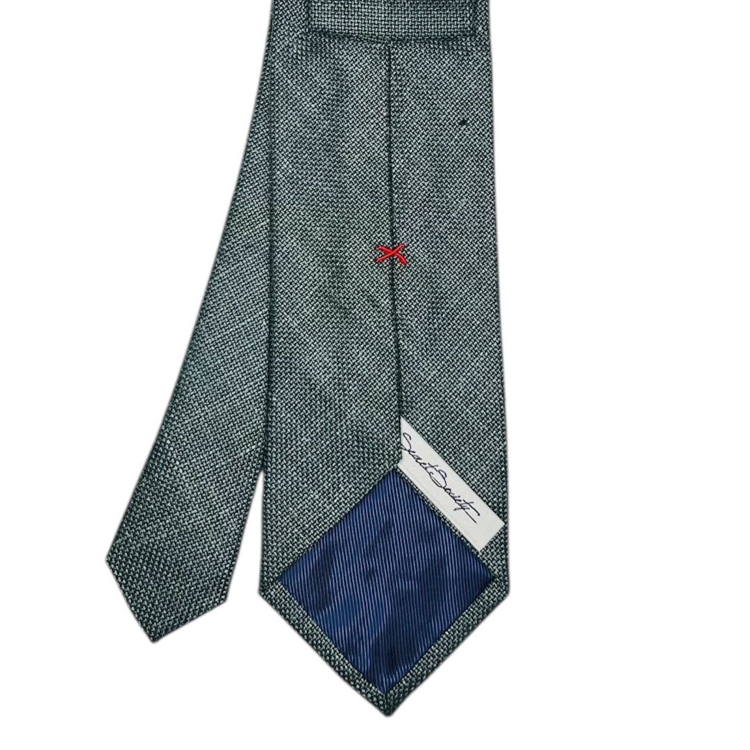 Tie - Melange Green Wool, Silk, Linen