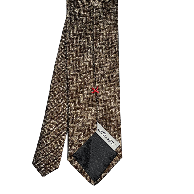 Tie - Copper Herringbone Jacquard