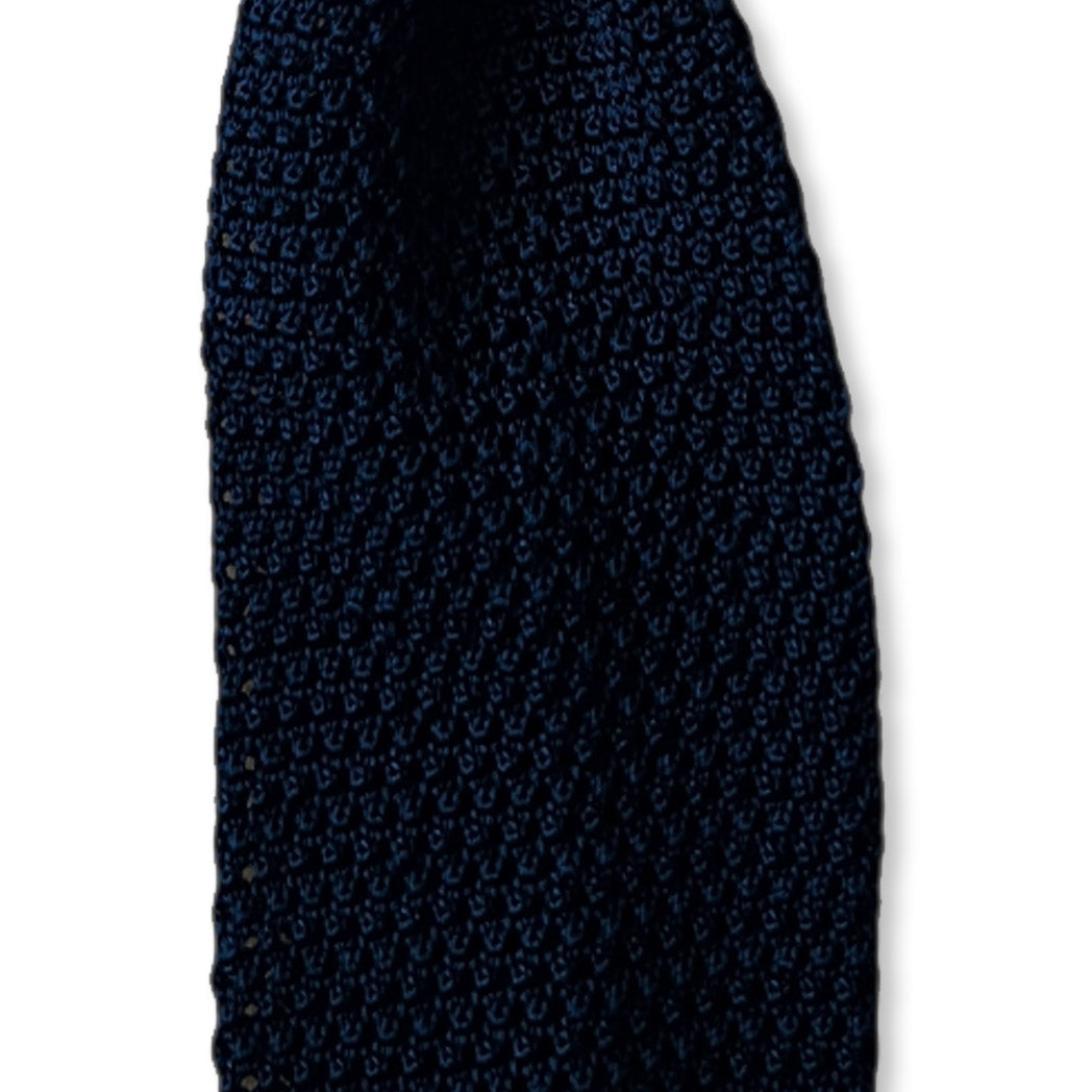Silk Knit Tie - Dark Navy