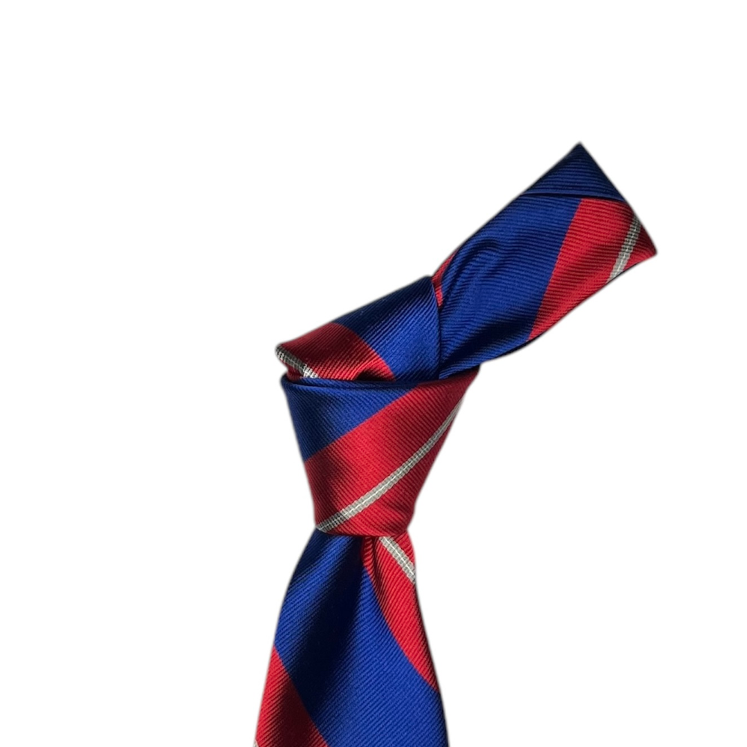Tie - Red Blue and Gray Rep Stripe