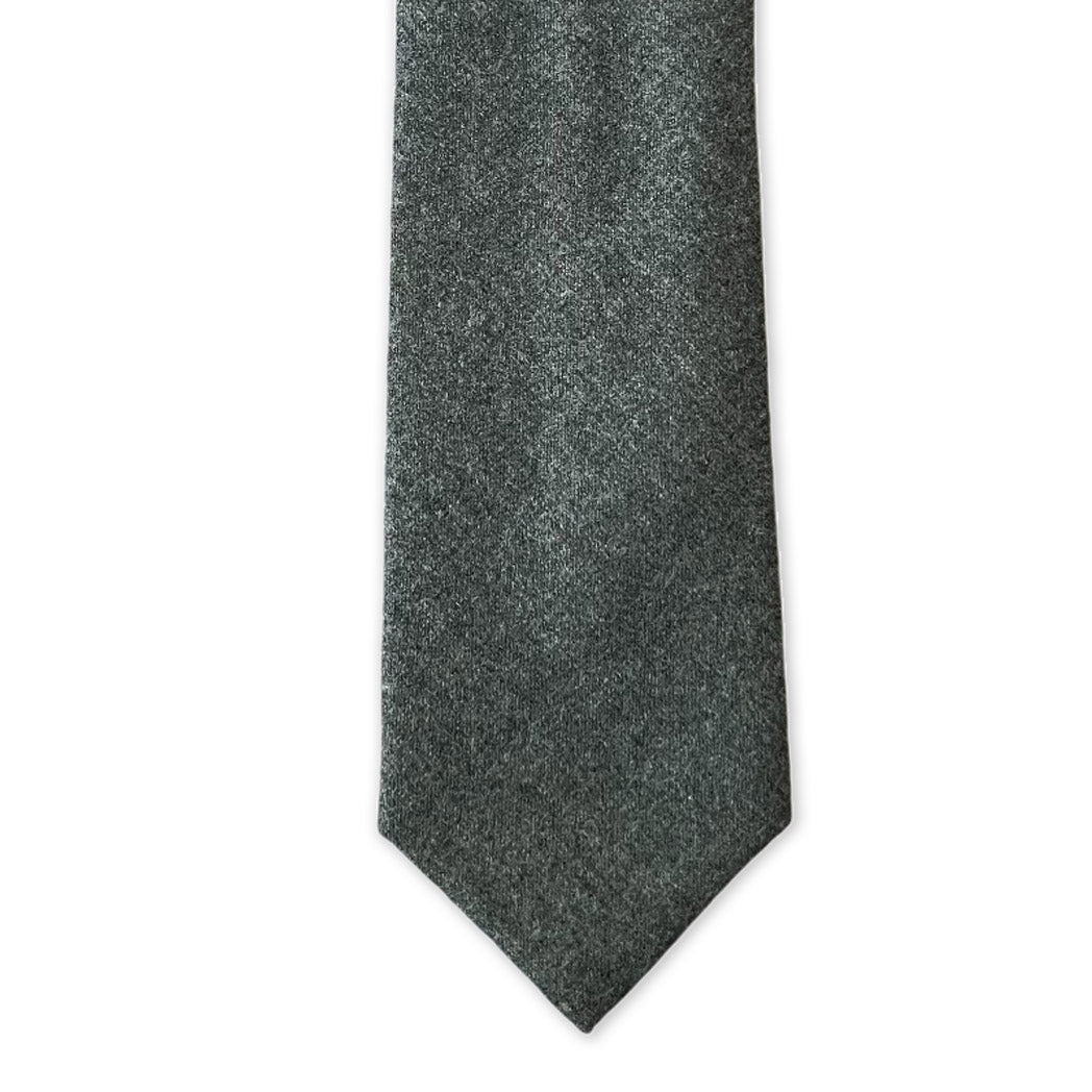 Tie - Mid Gray Wool Flannel
