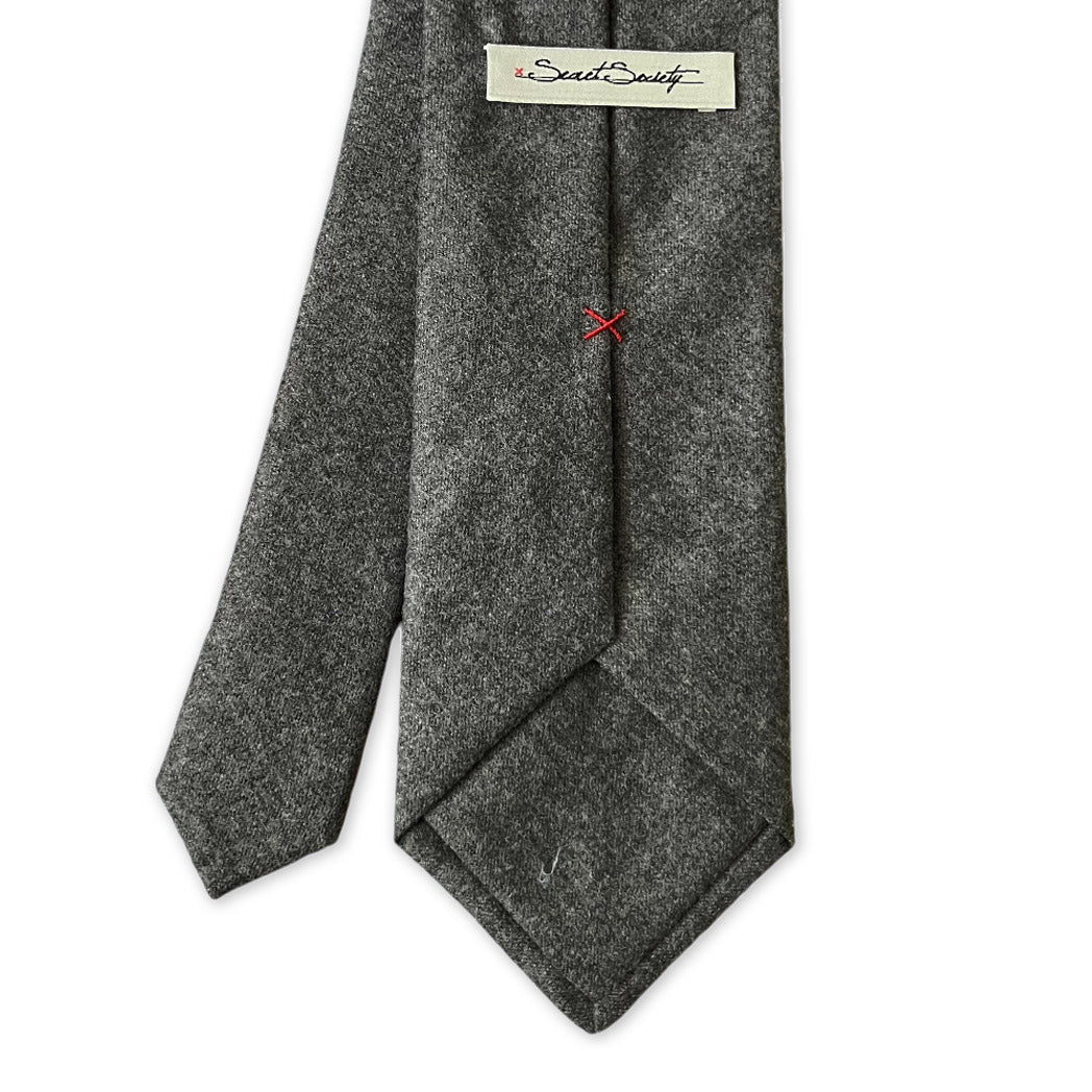 Tie - Mid Gray Wool Flannel