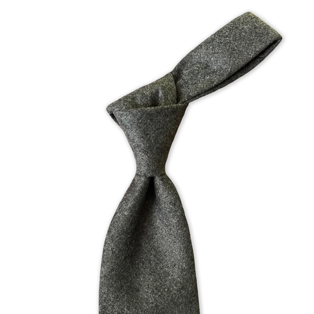 Tie - Mid Gray Wool Flannel