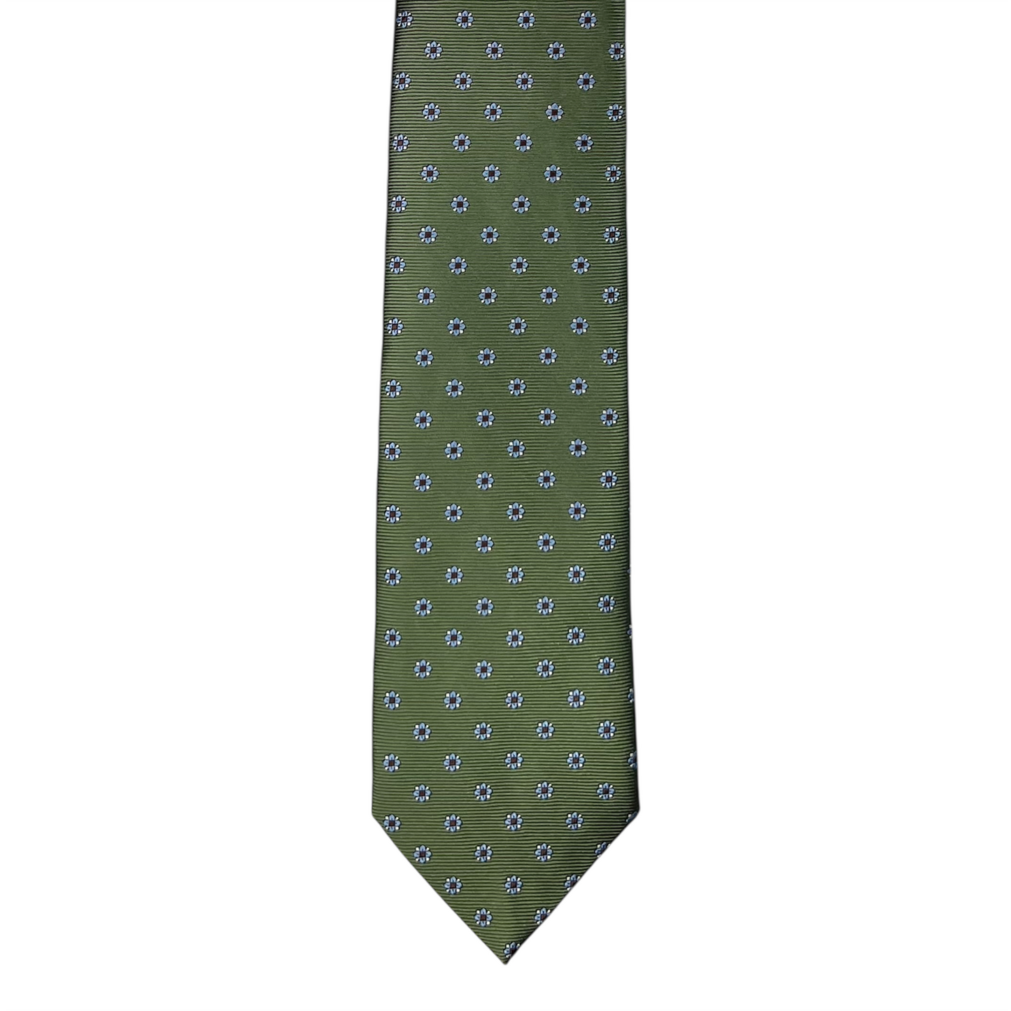 Tie - Sage and Sky Jacquard Flower