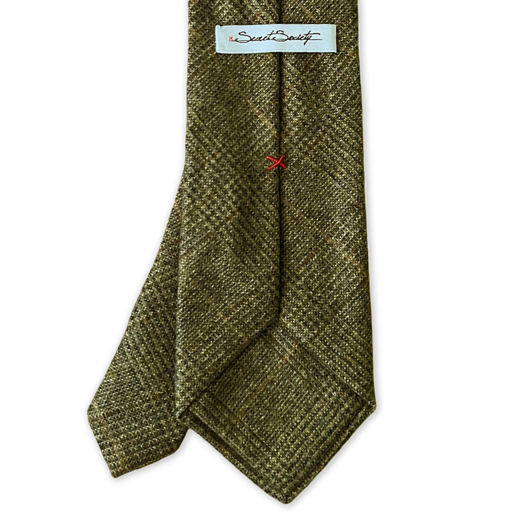 Tie - Olive Cashmere Glen Plaid