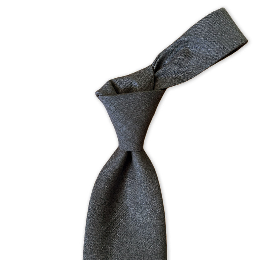 Tie - Gray Wool Plainweave