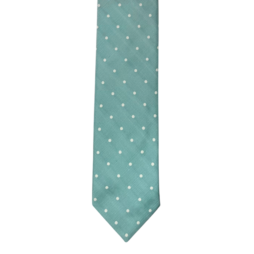 Tie - Mint Jacquard w/ White Dot