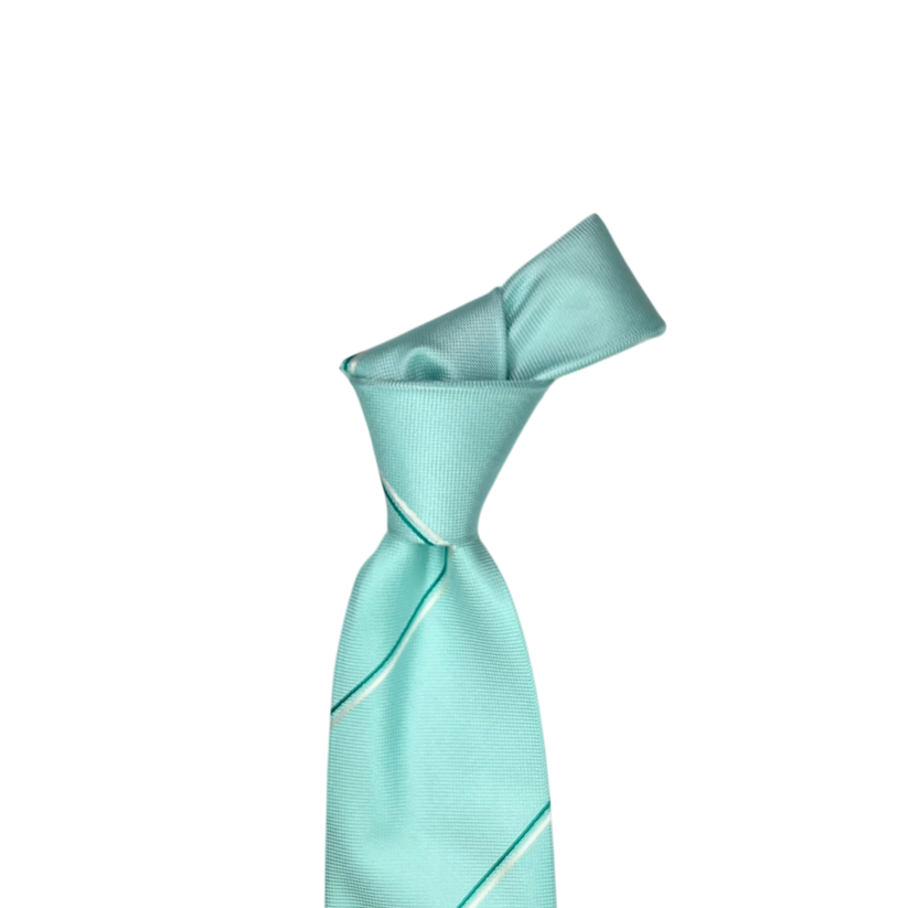 Tie - Spearmint w/ White and Green Stripe