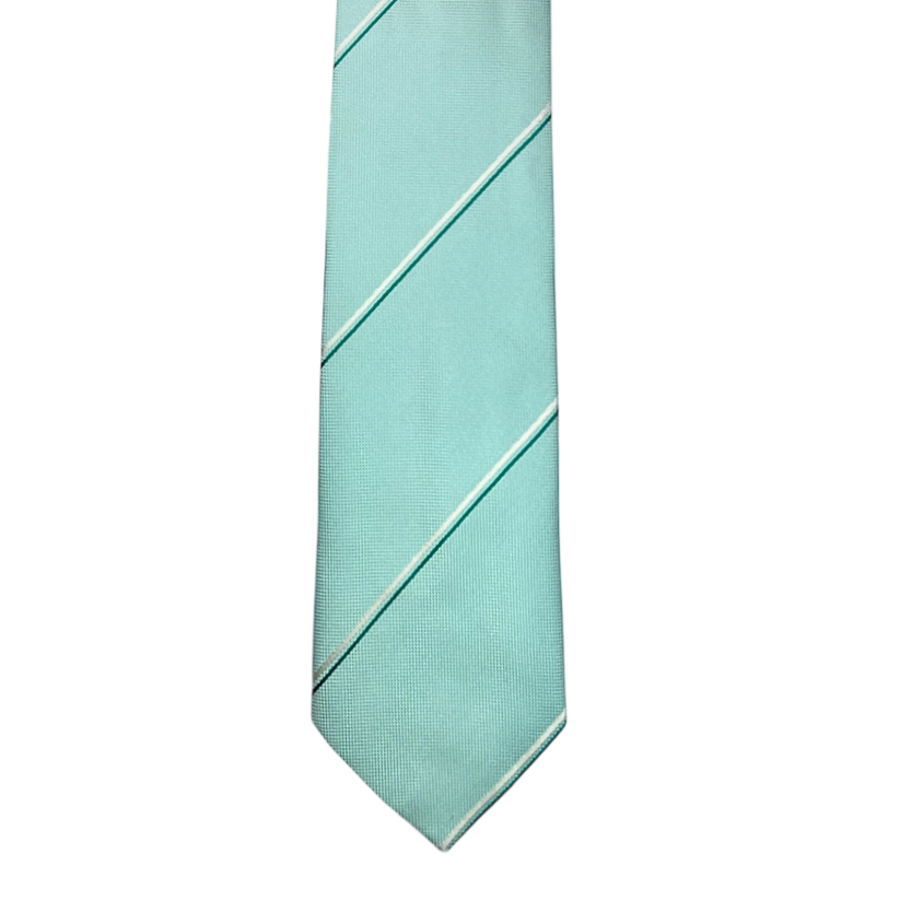 Tie - Spearmint w/ White and Green Stripe
