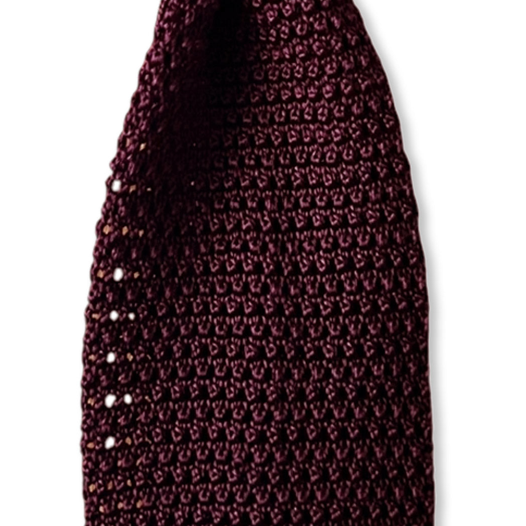Silk Knit Tie - Oxblood