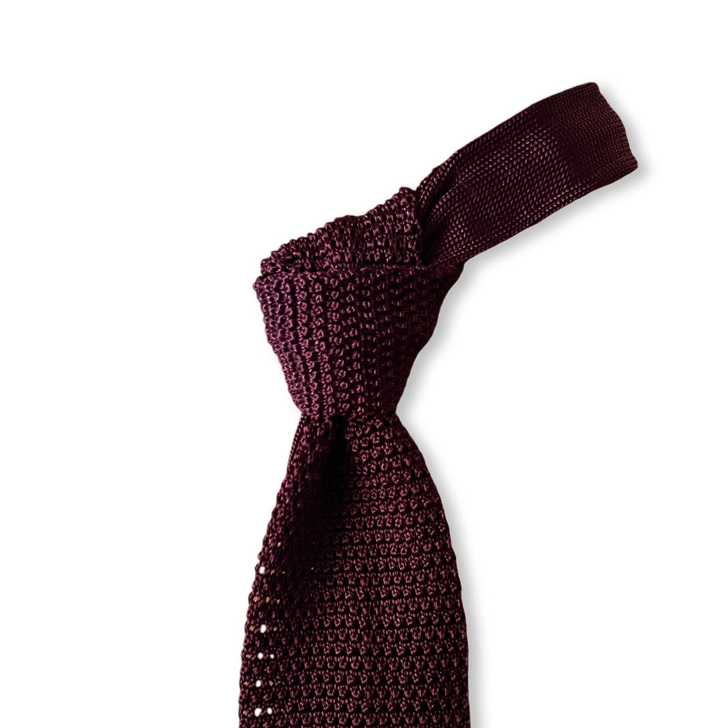 Silk Knit Tie - Oxblood