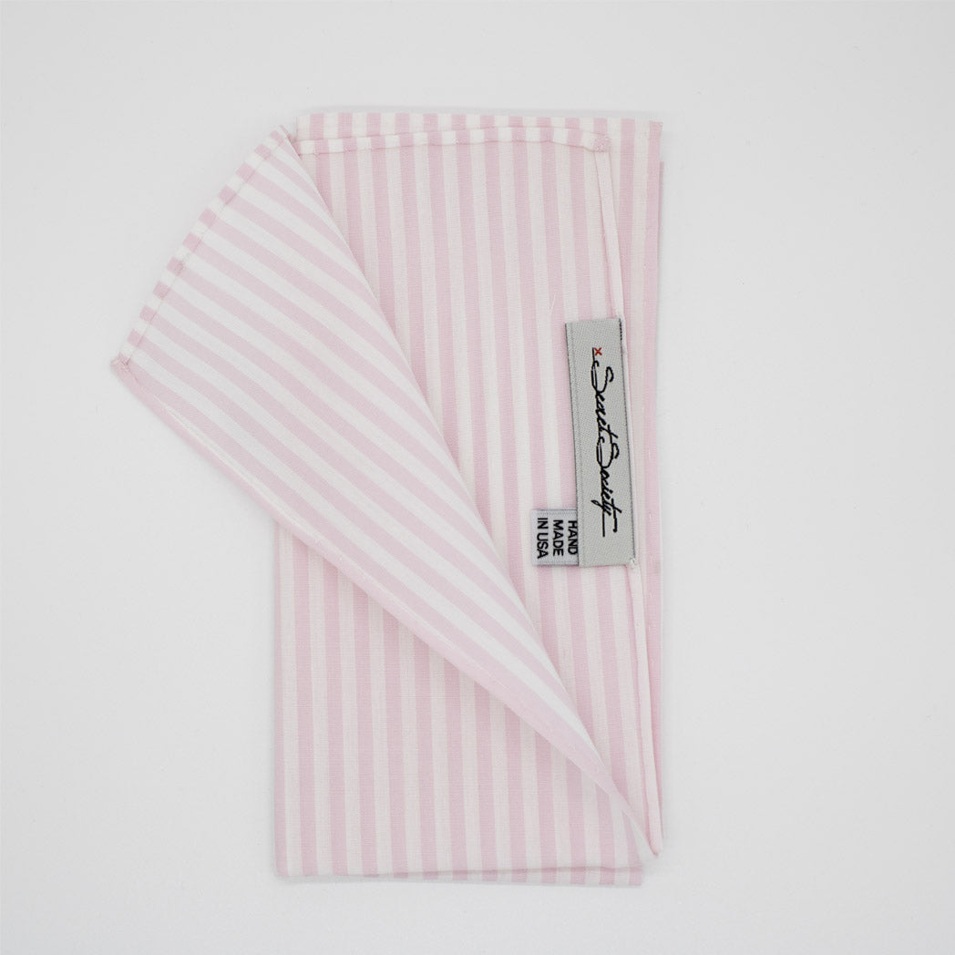 Pocket Square - Pink Cotton Bengal Stripe