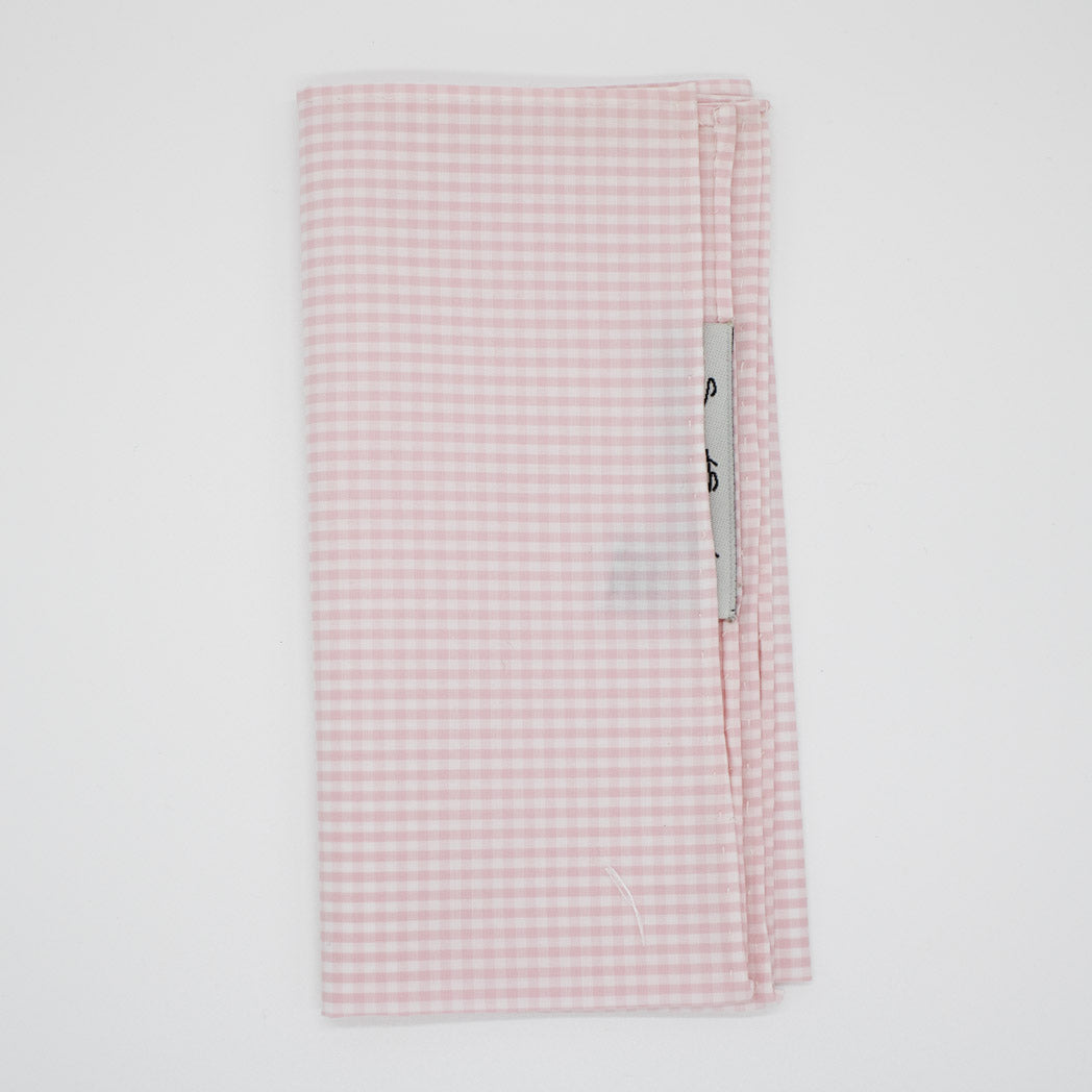Pocket Square - Pink Cotton Small Gingham