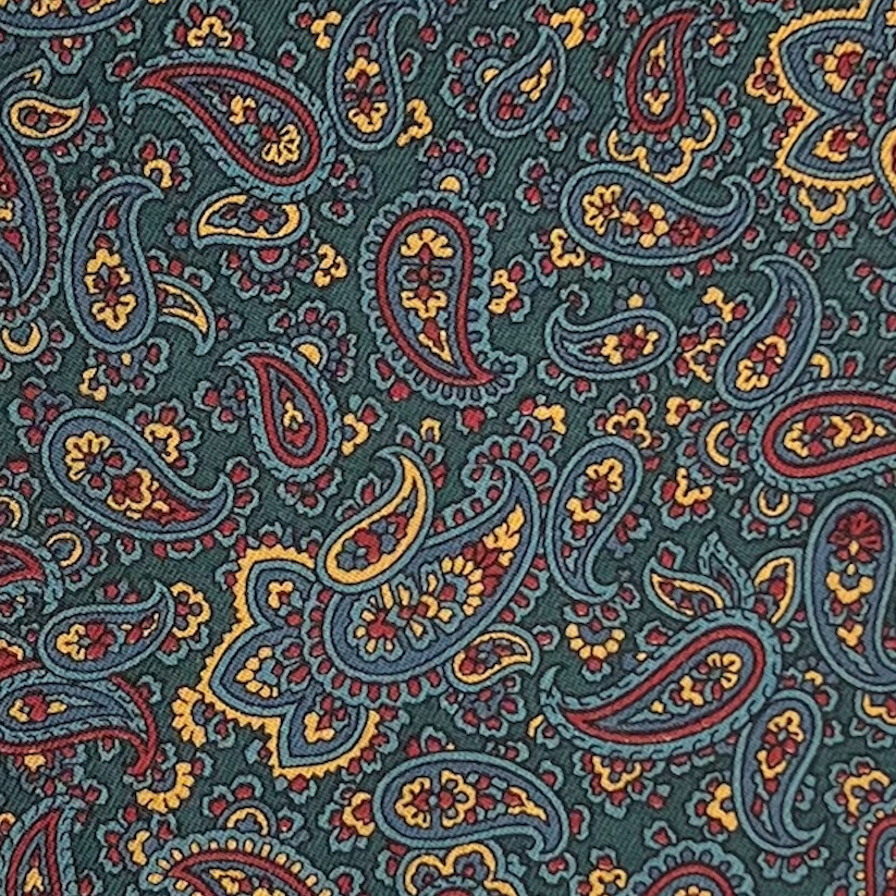 Pocket Square - Teal and Purple Mallard Foulard