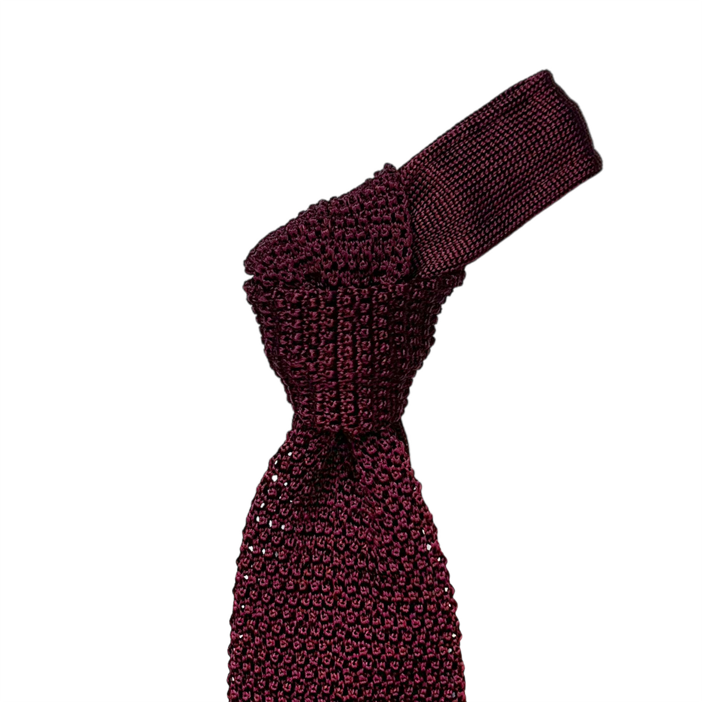 Silk Knit Tie - Oxblood w/ Diamond Tip