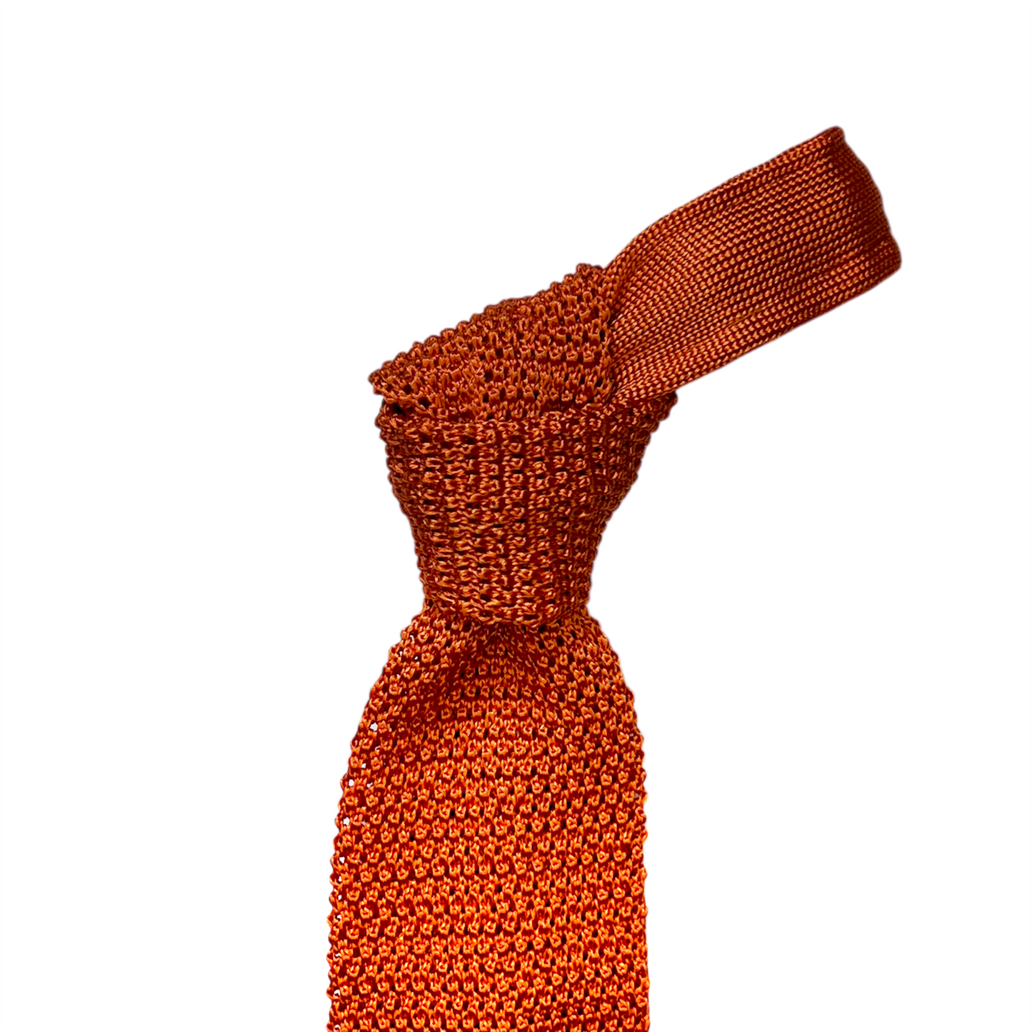 Silk Knit Tie - Pumpkin w/ Diamond Tip