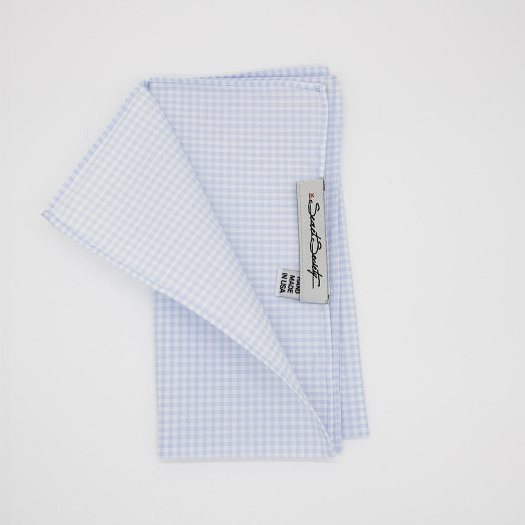 Pocket Square - Sky Blue Cotton Gingham