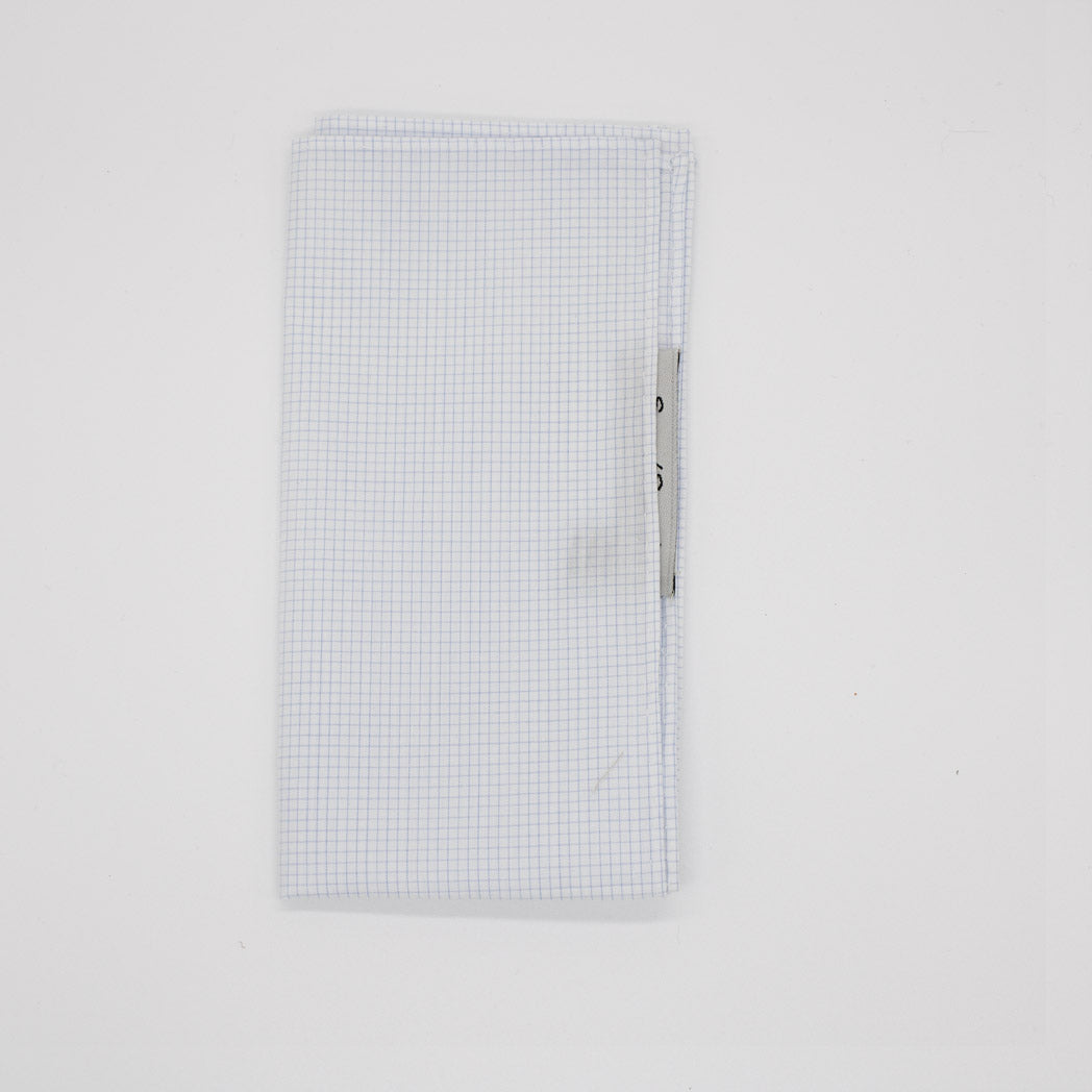 Pocket Square - Sky Blue Cotton Graph Check