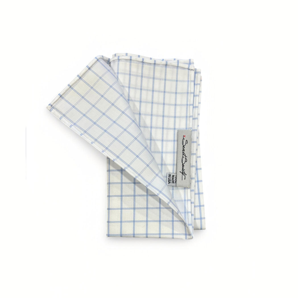Pocket Square - Sky Large Double Windowpane