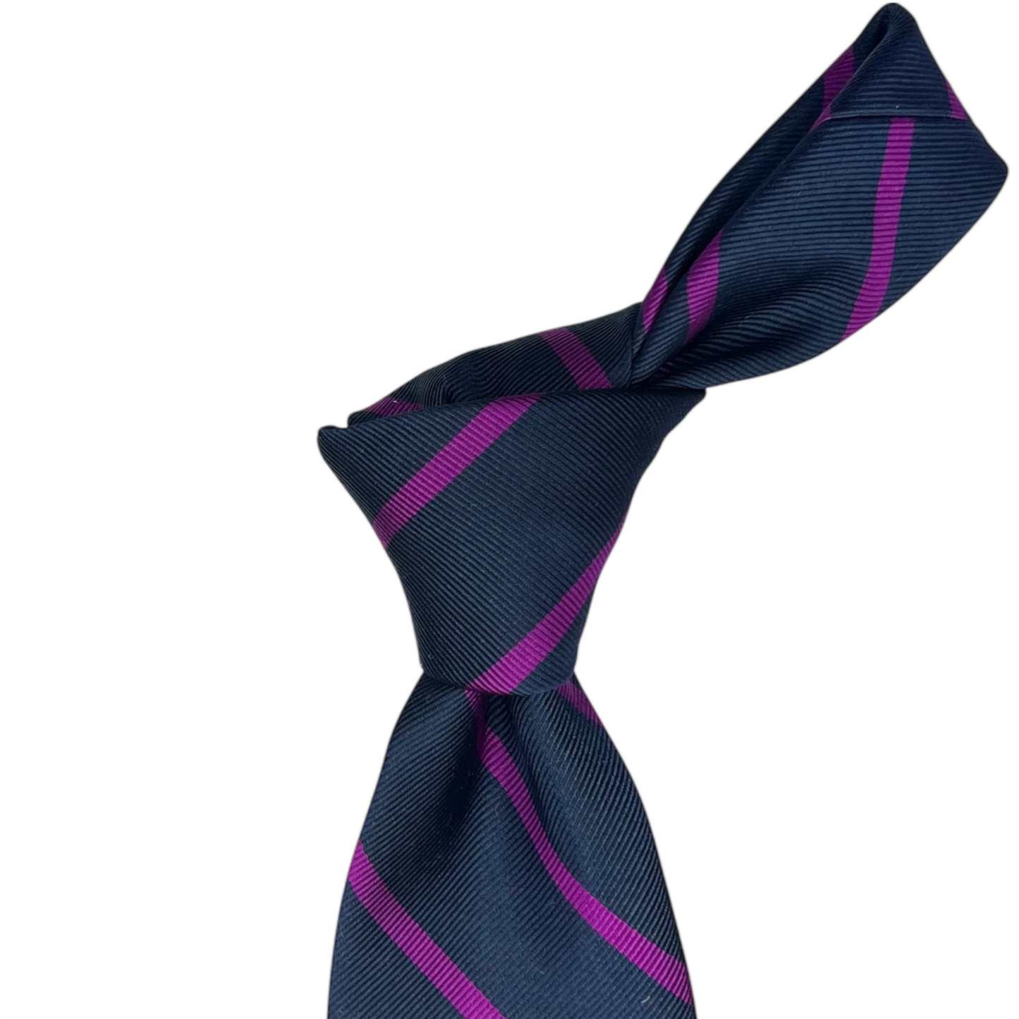 Tie - Navy w/ Purple Stripe