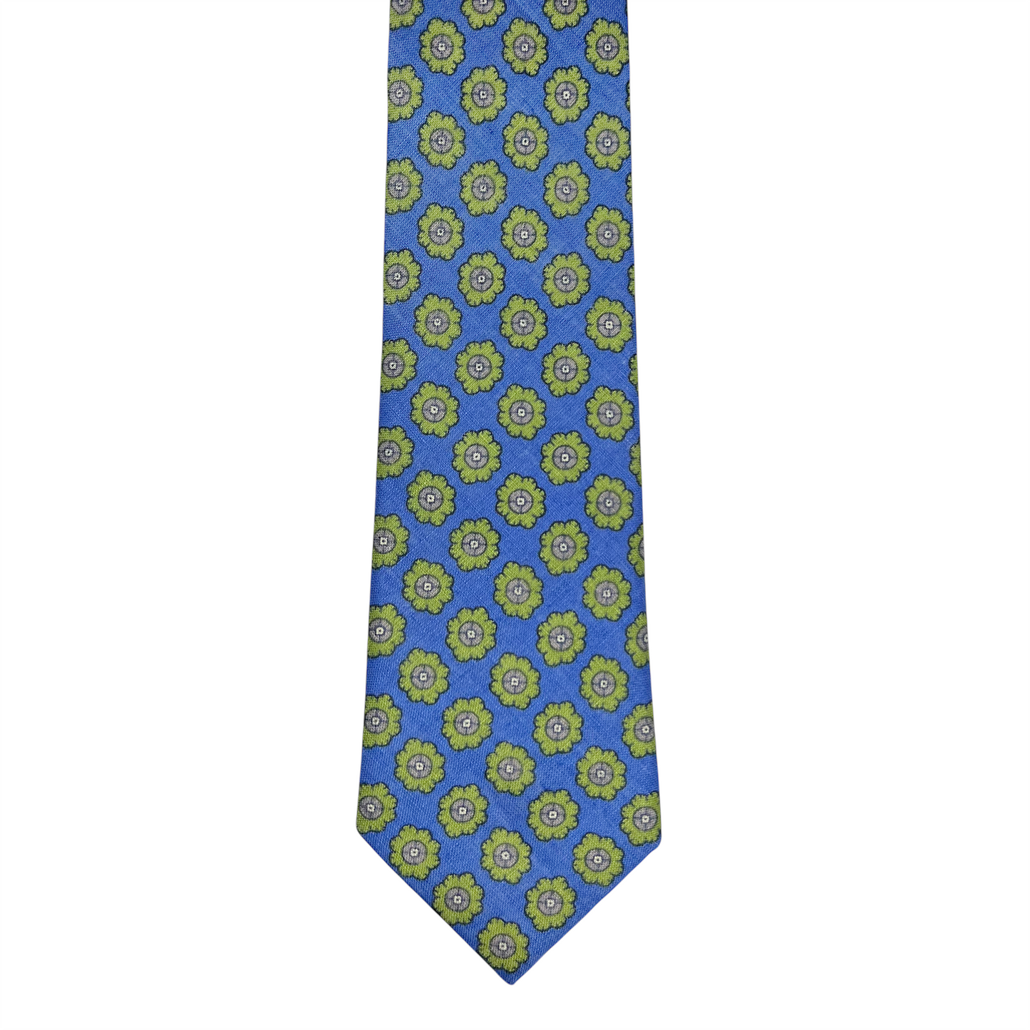 Tie - Blue w/ Lime Linen Foulard
