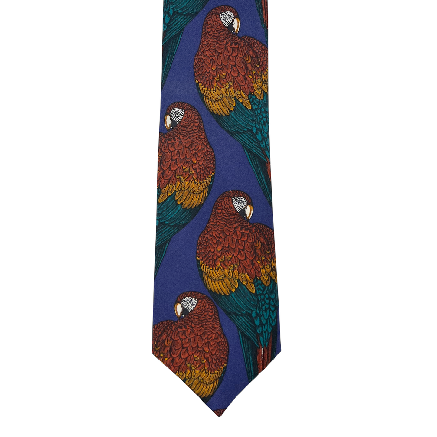 Tie - Blue w/ Large Parrot