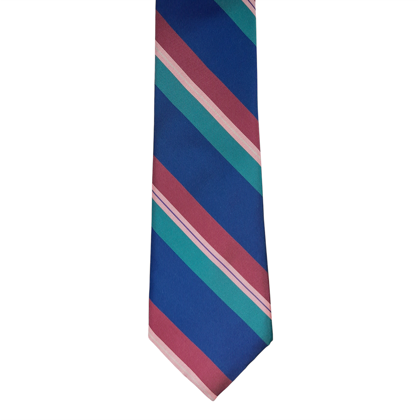 Tie - Blue, Dusty Rose, Pink and Teal Stripe